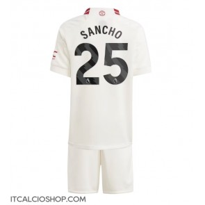 Manchester United Jadon Sancho #25 Terza Maglia Bambino 2023-24 Manica Corta (+ Pantaloni corti)